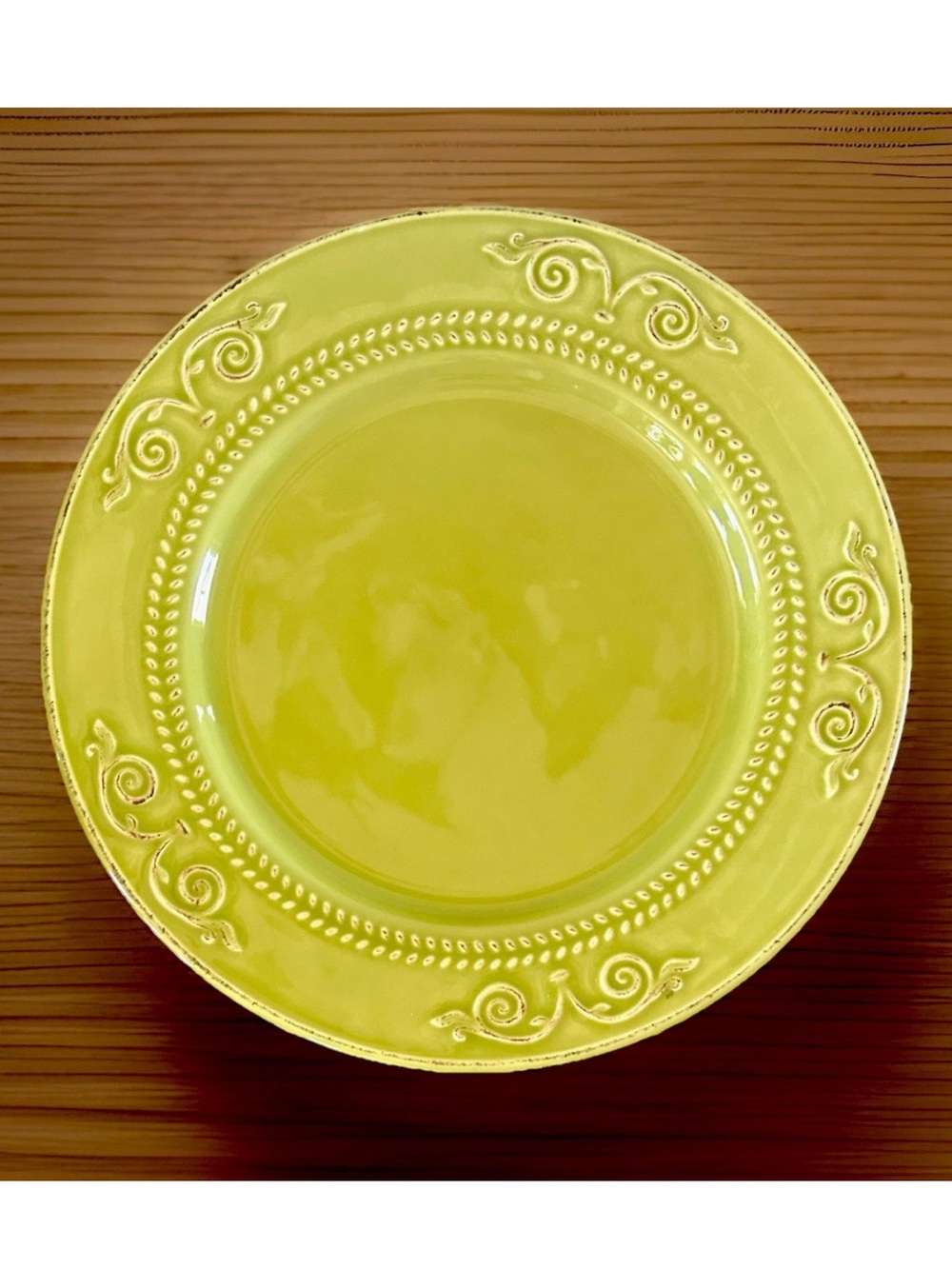 Matceramica Green Scroll 10.5” Dinner Plate Portuguese Stoneware 2008-20